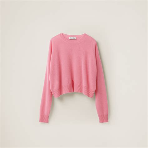 miu miu pink sweater|miumiu cashmere sweater.